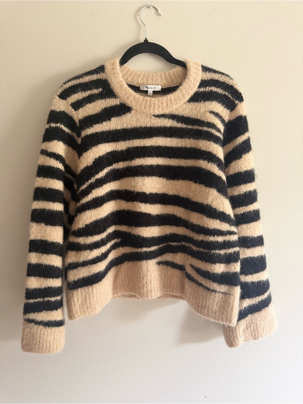 Madewell size medium wool alpaca blend sweater tiger stripe